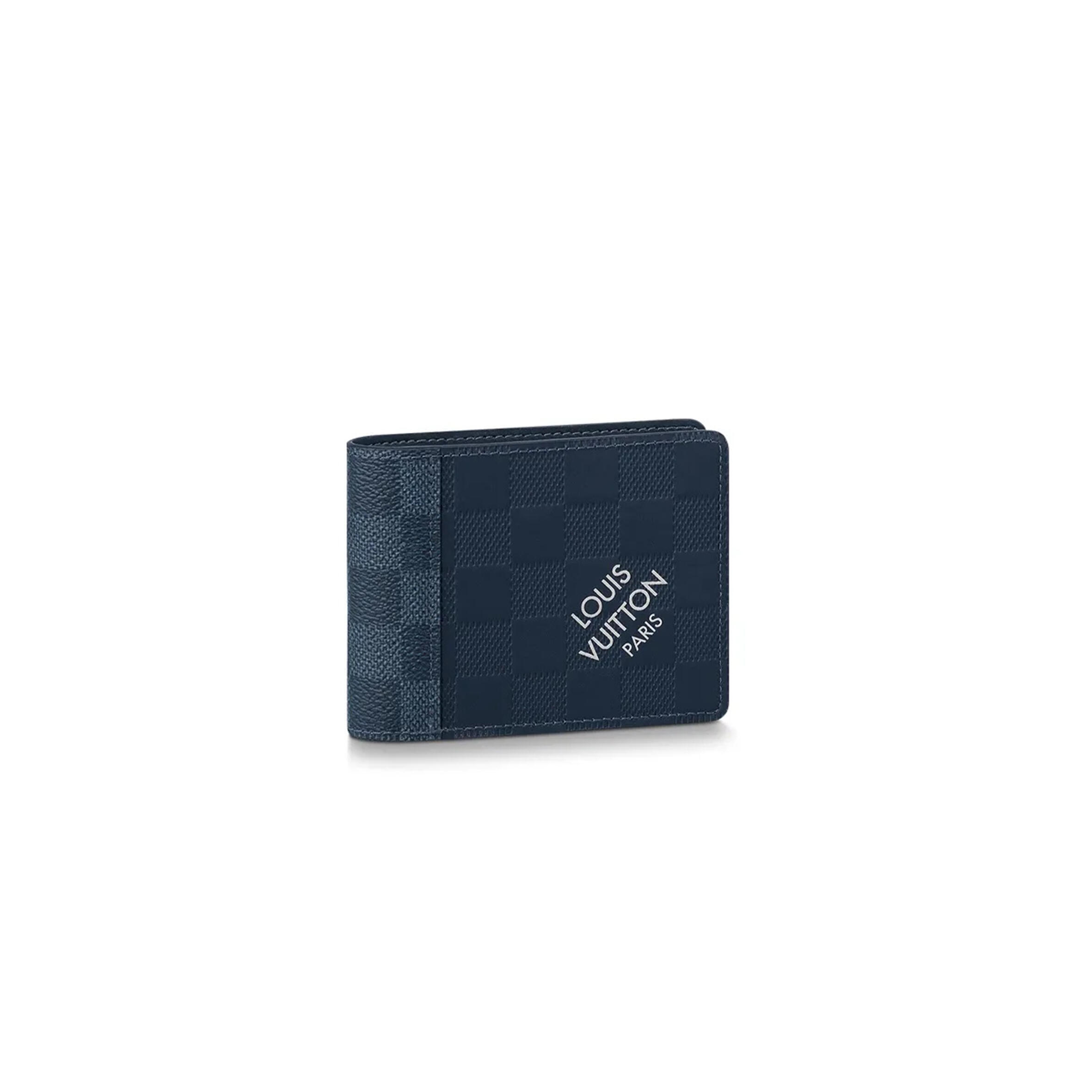 l0*is V*t0n portefeuille slender checkered flap closure cowhide leather and canvas wallet n60544 (11.5*9cm)